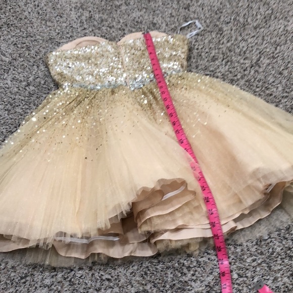 SOLD NWT Sherri Hill Dress Size 6 Nude Gold Sequin Rhinestone Mini Style 2787 - Picture 9 of 12